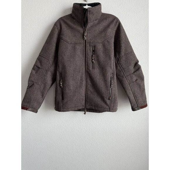 STS Ranchwear The Stone Mens Small Wool Blend Jacket Brown Concealable Hood - Picture 4 of 16